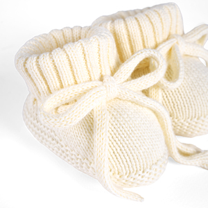 Chaussons tricotés pour bébé 100% coton couleur unie style minimaliste chaussettes d'hiver pour nouveau-né décontractées respirantes épaisseur standard - Product Image 4