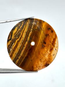 Esfera de Reloj de Ojo de Tigre Natural Genuino de 31.50mm 0.70mm, Esfera de Piedra Marrón Dorado, Esfera de Reloj de Piedra Preciosa de Ojo de Tigre Premium - Product Image 3