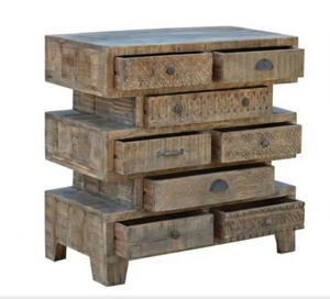 ตู้ลิ้นชักไม้มะม่วงแท้ ปรับระดับความสูงได้ เป็นมิตรกับสิ่งแวดล้อม ประหยัดพื้นที่ ประกอบง่าย สำหรับห้องนั่งเล่น - Product Image 3