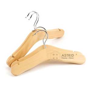 24 CM Single Tier High-end Space Saving Wooden Custom Logo Kid Child Baby <b>Clothes</b> Hanger for <b>Wardrobe</b> and Bathroom Modern - Product Image 2