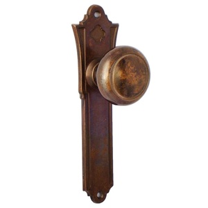 Poignée de meuble tendance en métal avec bouton géométrique en caoutchouc, plaque arrière verticale, nickel satiné, style durable, pour passage et intimité - Product Image 2