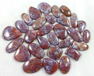 Natural Red Moss Agate Cabochon Crystal Quartz Wholesale Bulk Loose Gemstone - Product Image 1