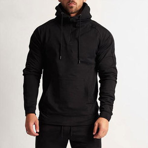 Men's Outdoor Custom Half <b>Zip</b> Hoodie Slim Fit Breathable Solid Color Casual Style Long Sleeve Hooded Sweatshirts - Product Image 3