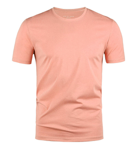 T-shirt personnalisé pour homme à col rond et manches courtes, 100 % coton, couleur unie, coupe décontractée, longueur standard, tricoté teint uni - Product Image 2