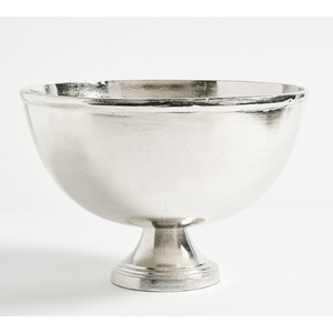Bol de centre de table de luxe argenté sur pied, en acier inoxydable vintage, pour fruits, style antique, pour mariages et tables de fête - Product Image 3