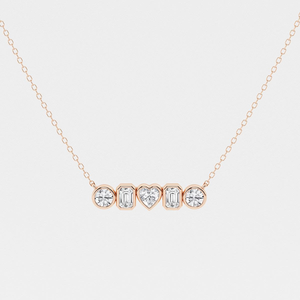 Colgante de Moda con Cinco Piedras de Diamantes Cultivados en Laboratorio de Varias Formas, 1 Quilate, Joyería Elegante y Brillante, Regalo para Mujer - Product Image 3