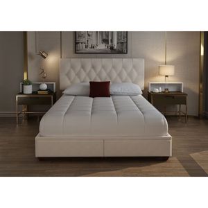 Lit King Size avec rangement intégré, meubles rembourrés, livrés en boîte - Product Image 1