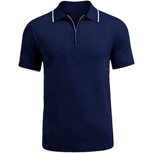 Camiseta Polo con Cierre de Cremallera para Hombre, Directo de Fábrica, OEM ODM, Venta al Por Mayor, Producción de Camisetas Polo Casuales de Algodón Premium - Product Image 4