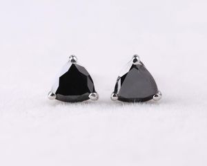 Elegant Luxury Trillion Halo <b>Stud</b> <b>Earrings</b> Pair Bohemian Style Natural Enhanced <b>Black</b> Diamond <b>Studs</b> <b>Earring</b> Pair Gift For Her - Product Image 1
