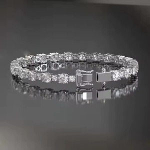 14k Solid Gold Tennis Bracelet with Emerald Oval Cut Lab Grown Diamond Diamond Bracelets & <b>Bangles</b> for Women and <b>Men</b> - Product Image 2