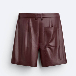 Pantalones Cortos de Cuero Casuales para Hombre, Cintura Media, con Bolsillos Laterales Funcionales, Corte Regular Cómodo, Ecológicos y de Secado Rápido - Product Image 2