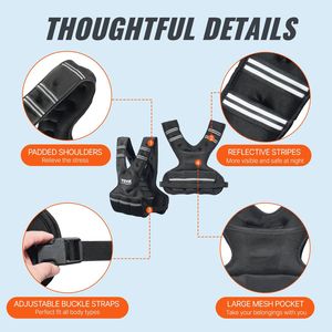 เสื้อกั๊กถ่วงน้ำหนักปรับ20-32lb ได้สำหรับผู้ชายและผู้หญิงเพื่อเพิ่มความแข็งแรงและการวิ่ง - Product Image 5