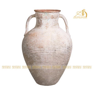 Pot de fleurs en céramique Kaoli de luxe moderne Atlantis AN025H95OW de haute qualité, finition galvanisée pour la maison, le jardin extérieur, le balcon - Product Image 1