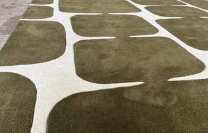 Green Abstract Tufted Area Rug, Organic Shape Design <b>Carpet</b>, Modern Minimalist Living Room Rug - Product Image 4