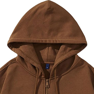 Sudadera con capucha unisex estética con cremallera completa, de algodón y forro polar, estilo casual urbano - Product Image 4