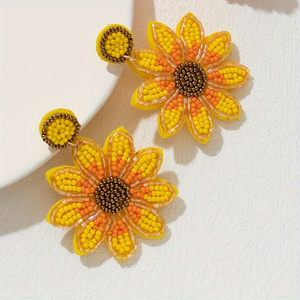 <b>Needlework</b> handmade sun flower Beads New Fashion Drop Jewelry by blossom craft india - Product Image 6