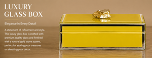 Luxury Lemon Color Mirror <b>Glass</b> Decorative Storage Box Key <b>Knob</b> Premium Jewelry Vanity Organizer Boxes Home Decor Lacquer - Product Image 2