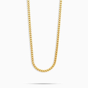 Cadena Franco de 3MM, Plata de Ley 925, Chapada en Oro, Cadena de Eslabones Franco, Joyería Minimalista Unisex - Product Image 4