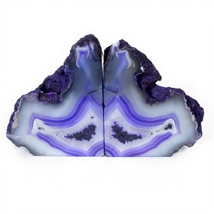 Wholesale Eco-Friendly Natural <b>Crystal</b> Purple Polished Folk Art Decorative Items <b>Bookends</b> for Home Office Villa Hotel Decoration - Product Image 1