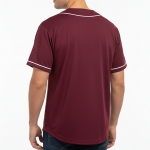 Camiseta de Béisbol al Por Mayor, Corte Regular, con Botones Frontales, Precio Económico, Diseño Sólido, Secado Rápido, 100% Poliéster, Servicio OEM - Product Image 6