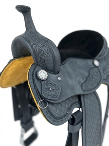 Selle de cheval western en cuir, rênes résistantes à l'usure et à l'eau, accessoire d'équitation, équipement pour chevaux, vente en gros OEM - Product Image 4