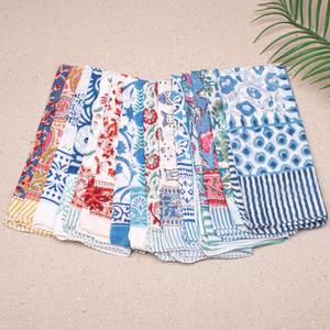 Bohemian Cotton Hand Block Print Square Scarf Indian Floral Bandana <b>Head</b> <b>Wrap</b> for Women - Product Image 3