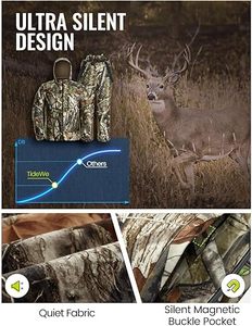 Ensemble veste et pantalon de chasse camouflage pour homme, softshell respirant, vêtements d'extérieur, équipement d'automne, manches longues avec capuche - Product Image 4