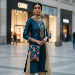 Sac bandoulière vintage Blossom Luxe moderne en velours doux avec fermeture magnétique, écologique, léger, mini, de créateur - Product Image 2