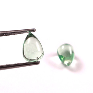 Zafiro Verde Menta Cultivado en Laboratorio, 5x7mm, Forma de Lágrima, Cabujón Liso Calibrado, Gema Suelta Certificada para Joyería, KKS EXPORTS - Product Image 2