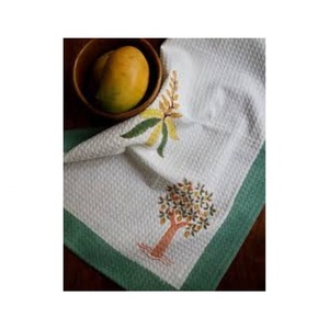 Arbre brodé gaufré de différentes couleurs personnalisable, serviettes absorbantes de cuisine, vaisselle, serviette de nettoyage grande maison - Product Image 1