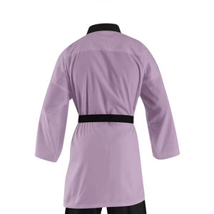 Uniforme de karaté premium en lavande avec ceinture noire et pantalon assorti pour l'entraînement aux arts martiaux et la pratique professionnelle - Product Image 6