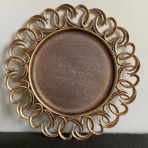 Unique Design Metal Iron Round Shape Charger Plate <b>Dinnerware</b> Serving Dishes & Plates Classic Design Charger Plate - Product Image 1