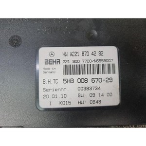 Unité de commande de registre de chauffage d'occasion pour Mercedes Classe S 2009-2013, référence OEM A2218704292 - Product Image 3