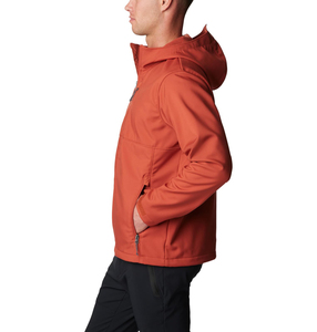 <b>Men's</b> Hooded Fleece <b>Jacket</b> Solid Color Windproof Zipper Closure Casual Autumn Wear Regular Fit Polyester Material - Product Image 3