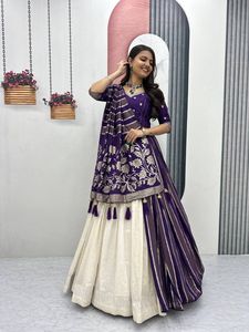 Pure Simar Silk Lehenga With Jacquard Soft Silk <b>Saree</b> Dupatta Moti Work <b>Blouse</b> Wedding Festival Wear Set - Product Image 2
