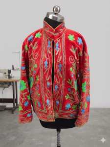 Exclusive Ethnic Wear <b>Summer</b> Floral Embroidered <b>Jacket</b> with Fine Handwork Unique Multicolor Design Timeless Fashion Appeal - Product Image 5