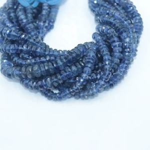 Perles facettées rondes en Iolite bleue de qualité supérieure AAA, 4-8 mm, perles d'Iolite naturelle pour la fabrication de bijoux, perles en gros - Product Image 1