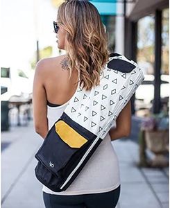 Sac de transport pour tapis de yoga ECOIRA en toile de coton avec doublure en polyester, style fourre-tout, bandoulière et poches zippées pour les voyages et la salle de sport - Product Image 2