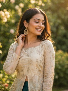 Lehenga de diseñador con bordado Zari completamente cosido y conjunto de blusa con bordado completamente cosido - Product Image 6