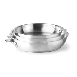 Padella combinata in acciaio inox da 12 pollici con manico ausiliario per una cottura uniforme - Product Image 4