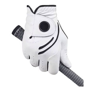 Guante de Golf de Cuero Genuino, Transpirable, Antideslizante, con Cierre de Tirar, Grabado en Relieve, Unisex, Deportivo - Product Image 3
