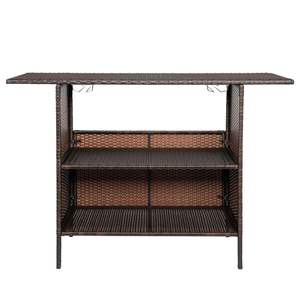 Table de bar élégante et moderne à dégradé brun, magnifique mobilier de patio - Product Image 5