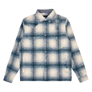 Camisa de Franela Premium Personalizada para Hombre, Otoño, Cómoda, 100% Algodón, Tela Dobby, Cuello Mao, Cierre de Botón, Secado Rápido - Product Image 1