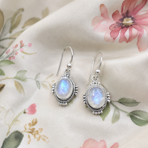 Rainbow Moonstone <b>Dangle</b> <b>Earrings</b> 925 Sterling Silver Rose <b>Gold</b> Yellow <b>Gold</b> Plated Handmade Boho Gemstone <b>Earrings</b> for WomenWife - Product Image 4