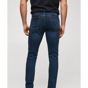 Pantalones vaqueros de algodón para hombre, de cintura alta, lavado claro, corte ajustado, talla grande, a la moda, estilo skinny, con bolsillos, estilo urbano. - Product Image 2