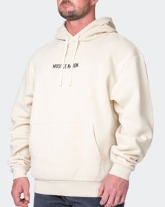 Sweat-shirts en molleton de coton crème avec logos personnalisés, coupe classique, couleur unie, design décontracté avec poche, pour l'automne et l'hiver - Product Image 2