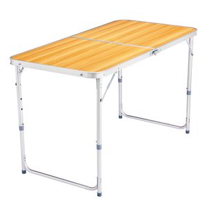 Tavolo Pieghevole Portatile Regolabile in Altezza, Finitura Effetto Legno, 120 cm, Leggero e Richiudibile per Camera da Letto e Cucina - Product Image 3