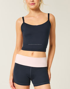 Shorts Deportivos de Verano para Mujer, Cintura Alta Elástica, Transpirables, de Secado Rápido, Tela Oxford, Spandex/Poliéster, Diseño Liso - Product Image 1