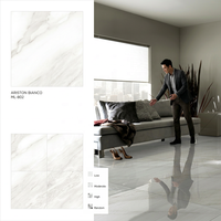 Carreaux de porcelaine émaillée polie Alizer Bianco 800x800mm 8mm, aspect bois blanc, 80x80cm (32x32 pouces)