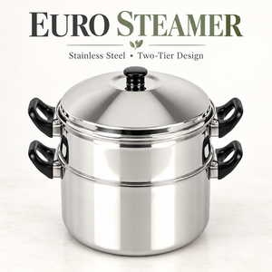 Casserole vapeur en acier inoxydable à 2 niveaux avec couvercle et poignées résistantes à la chaleur - Product Image 3